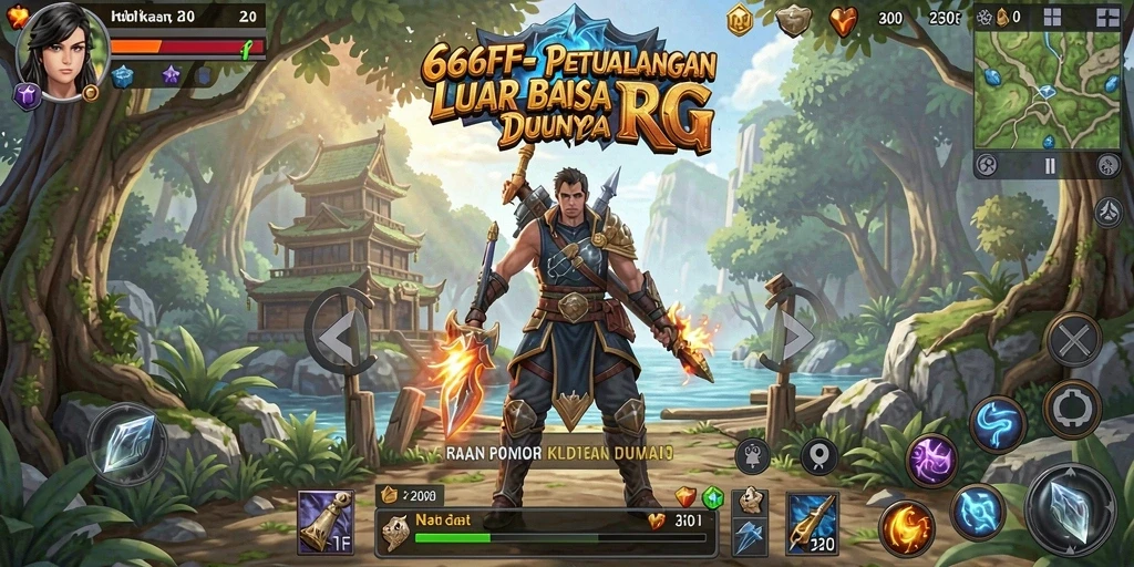 Gameplay seru di dunia fantastis 666FF dengan aksi RPG.