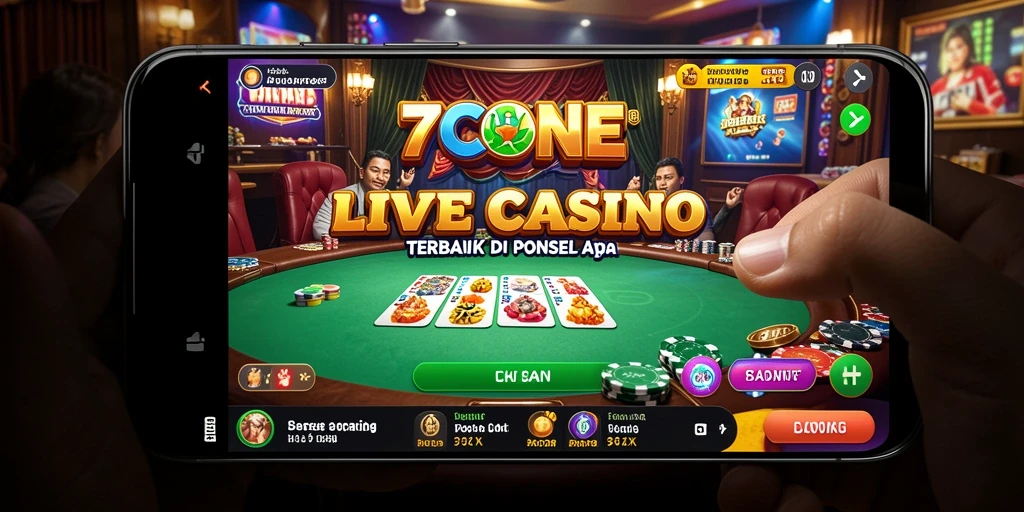 Gameplay Live Casino di 7CONE yang menampilkan dealer langsung.