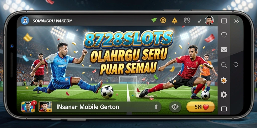 Tampilan utama gameplay 8728SLOTS dengan elemen olahraga yang menarik.