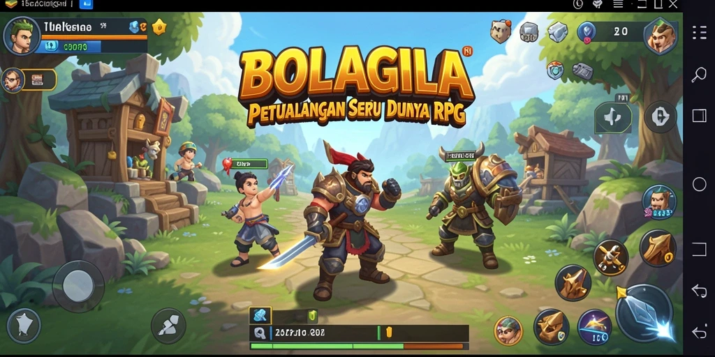 Screenshot menampilkan pertarungan seru dalam game RPG BOLAGILA.