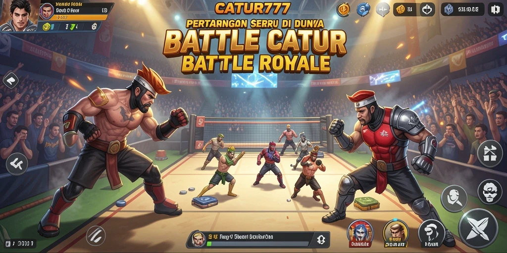 Gameplay seru CATUR777 dalam pertarungan Battle Royale.