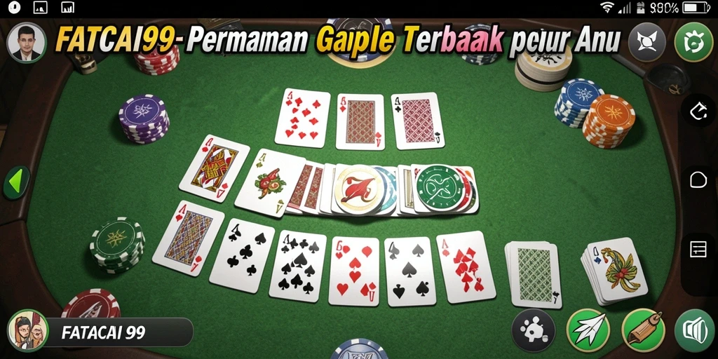 Tampilan permainan Gaple seru di FATCAI99 dengan kartu yang menarik.