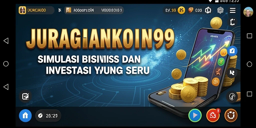 Tampilan screenshot utama JURAGANKOIN99 menunjukkan pengalaman seru bermain simulasi bisnis.