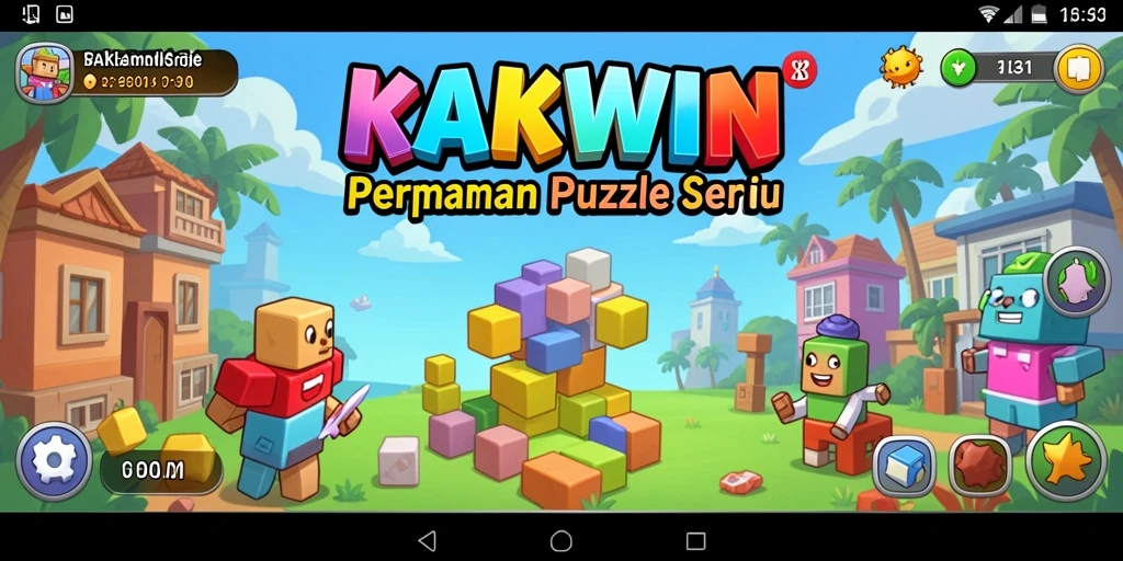 Screenshot KAKWIN menampilkan gameplay puzzle yang menarik dan penuh warna.