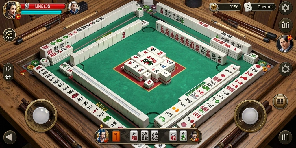 Tampilan gameplay Mahjong di KING138 yang menawan.