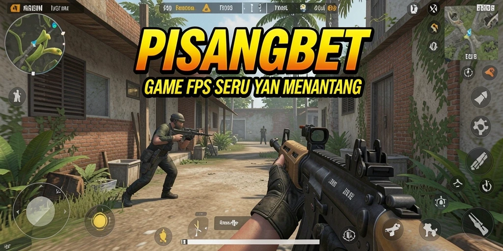 Tampilan gameplay PISANGBET yang intens dalam aksi FPS.