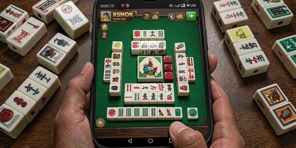 Tangkapan layar menampilkan gameplay seru RSNOK di papan Mahjong.