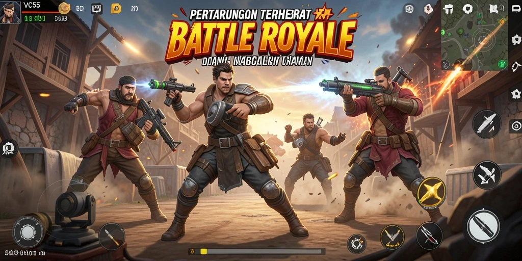 Gameplay seru dalam pertarungan Battle Royale yang intens.