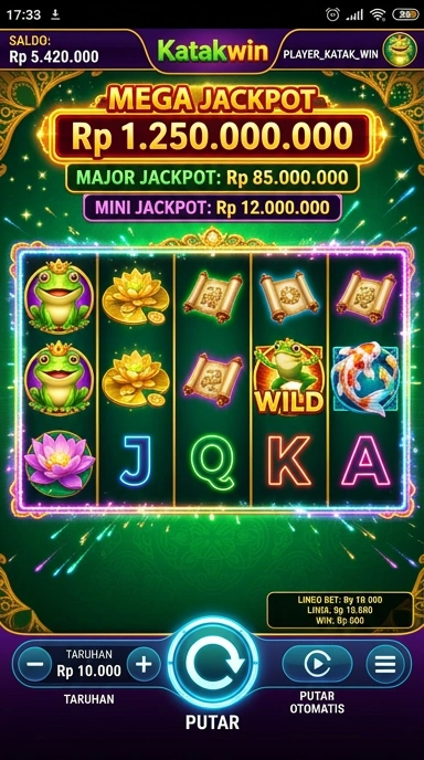 Tampilan utama aplikasi katakwin yang menarik.